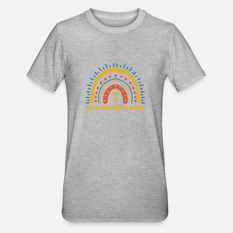 Schlaflabor Krankenschwester Boho Regenbogen - Unisex Polycotton T-Shirt - Grau meliert