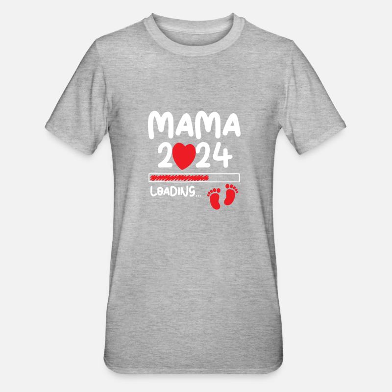 Mama Loading 2024 - Unisex Polycotton T-Shirt - heather grey