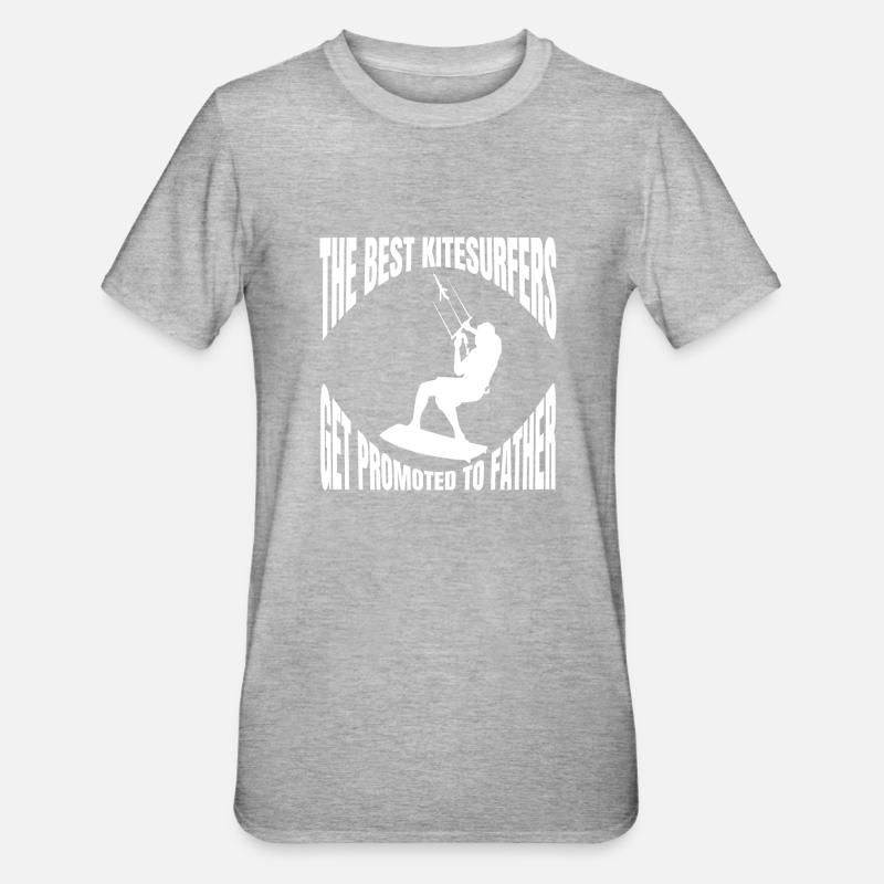 Kitesurfer Windsurf Windsurfer Kitesurf - T-shirt polycoton Unisexe - gris chiné