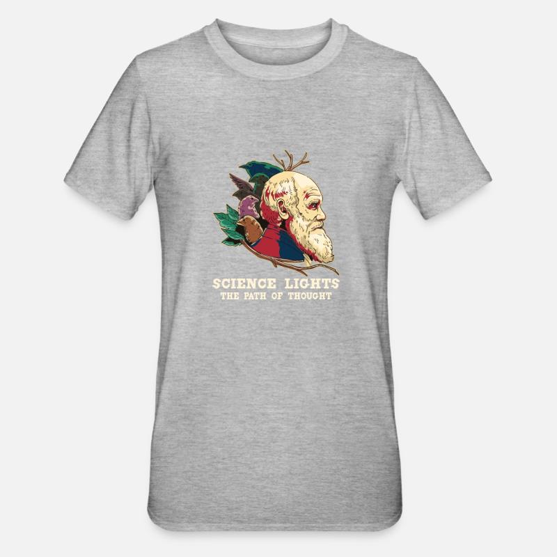 Charles Darwin Athéisme athée - T-shirt polycoton Unisexe - gris chiné