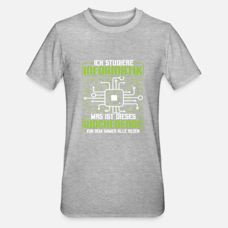 Informatikstudent Programmierer - Unisex Polycotton T-Shirt - Grau meliert