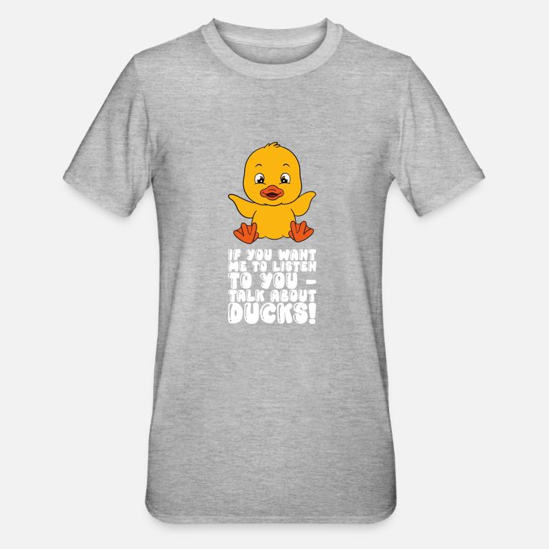 Drôles de canards Canard mignon - T-shirt polycoton Unisexe - gris chiné