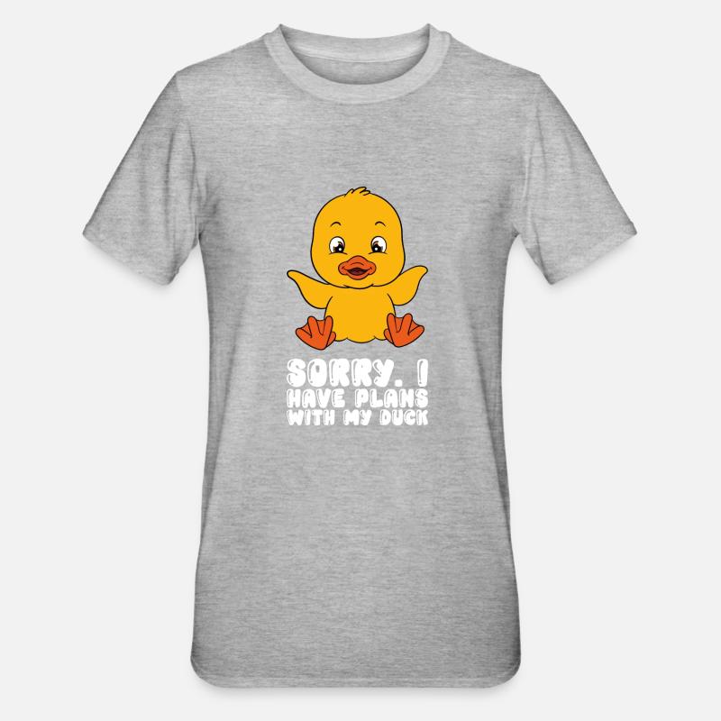 Drôles de canards Canard mignon - T-shirt polycoton Unisexe - gris chiné
