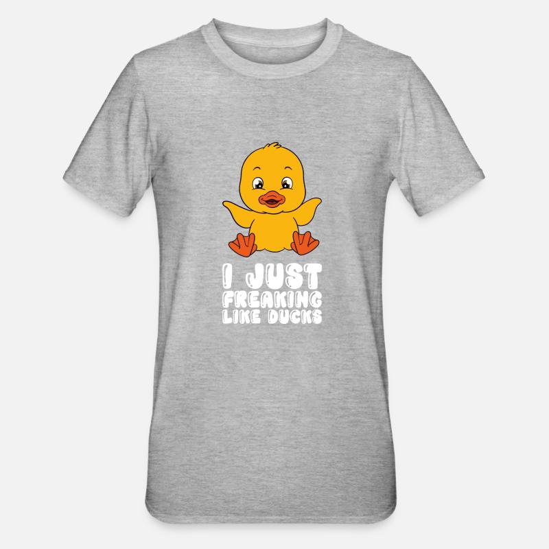 Drôles de canards Canard mignon - T-shirt polycoton Unisexe - gris chiné