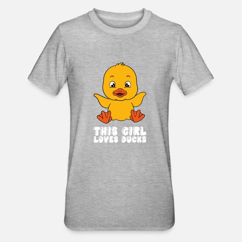 Drôles de canards Canard mignon - T-shirt polycoton Unisexe - gris chiné