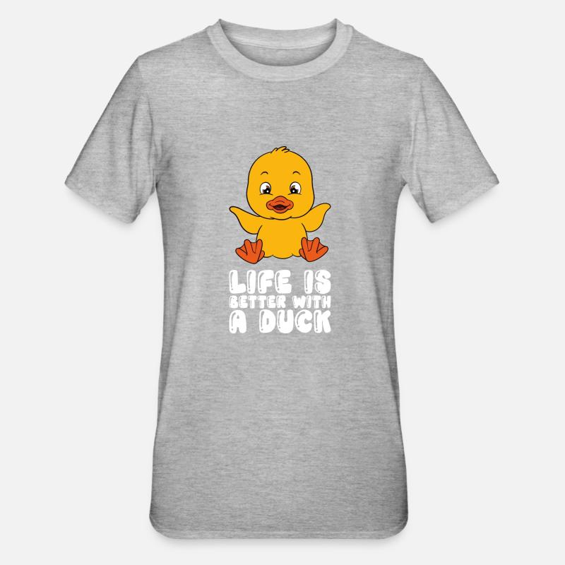 Drôles de canards Canard mignon - T-shirt polycoton Unisexe - gris chiné
