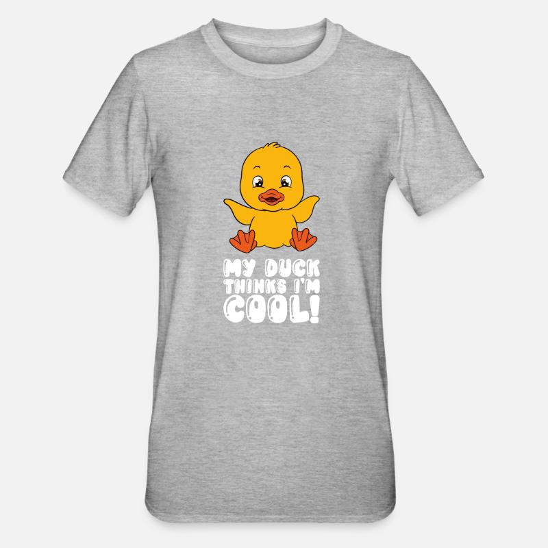 Drôle de canard Canards mignons - T-shirt polycoton Unisexe - gris chiné