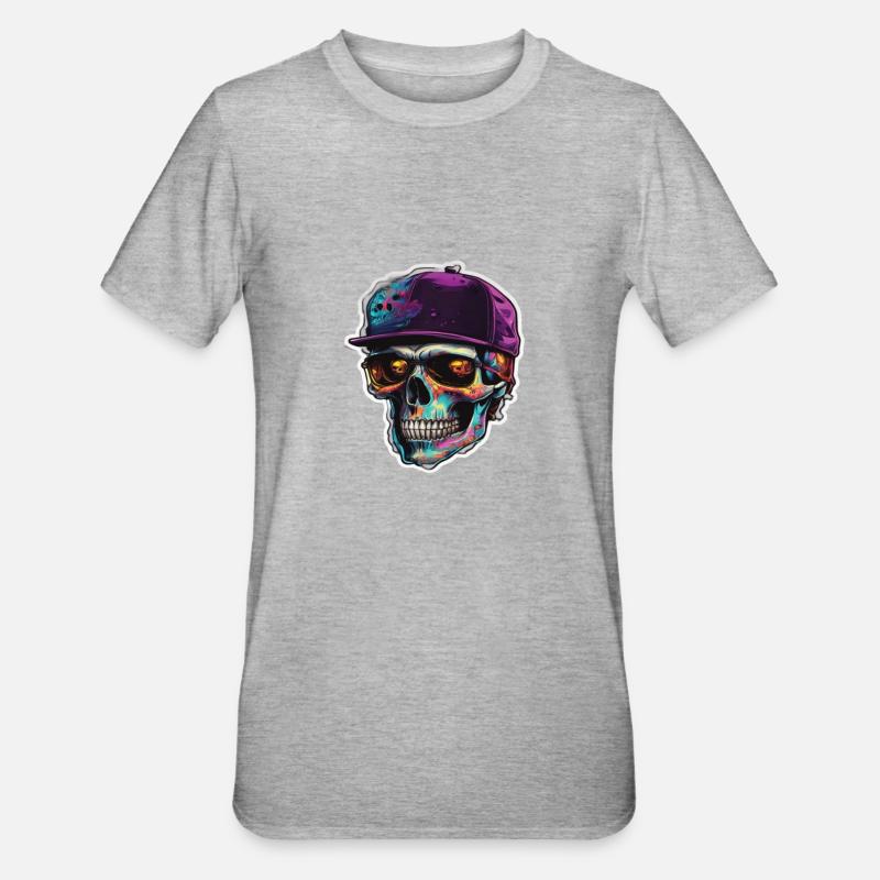 Skull Solbriller Skulls Skull Skulls - Unisex Polycotton T-skjorte - gråmelert