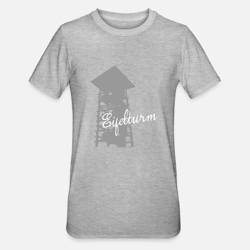 Eifel Eifeler Aussichtsturm Eifler - Unisex Polycotton T-Shirt - Grau meliert
