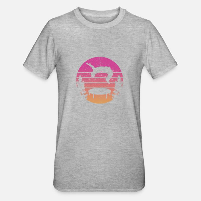 Trampoline Rétro Backflip - T-shirt polycoton Unisexe - gris chiné