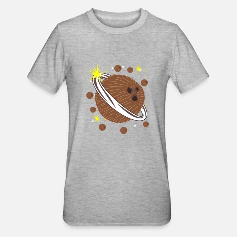 Coconut Space Planet Coconuts - Unisex Polycotton T-Shirt - heather grey