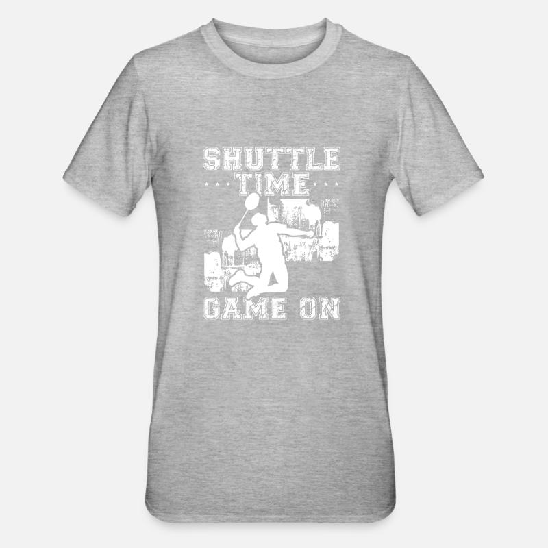 Badminton shuttle time game - Unisex Polycotton T-Shirt - heather grey