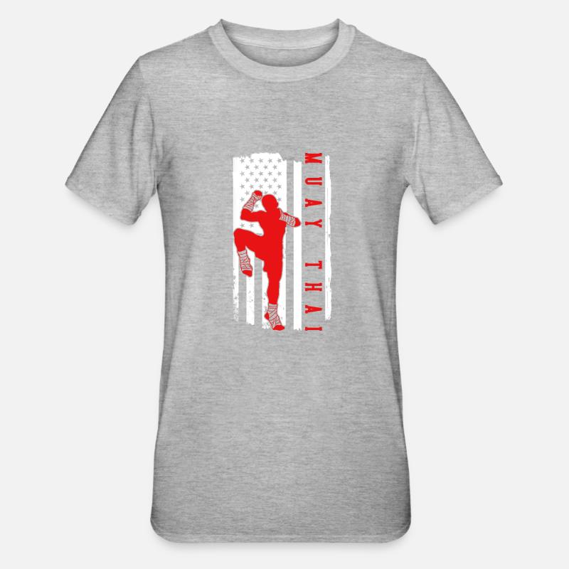Muay Thai Boxe - T-shirt polycoton Unisexe - gris chiné