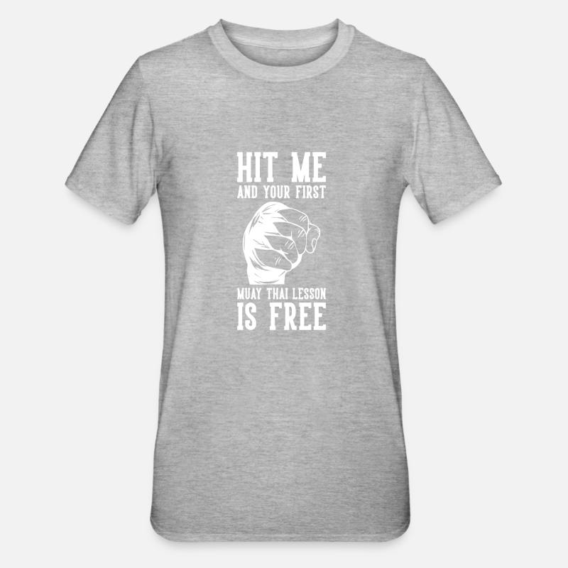 Muay Thai Boxe - T-shirt polycoton Unisexe - gris chiné