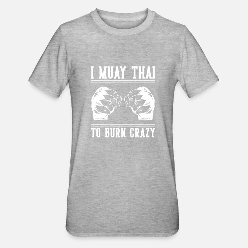 Muay Thai Boxe - T-shirt polycoton Unisexe - gris chiné