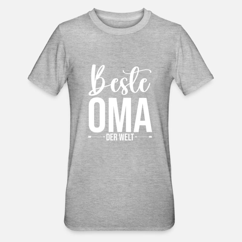 Großmutter Beste Oma - Unisex Polycotton T-Shirt - Grau meliert