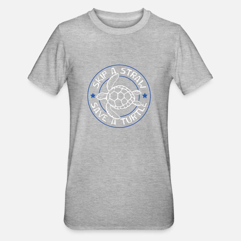 Save the Ocean Turtle - Unisex Polycotton T-Shirt - heather grey