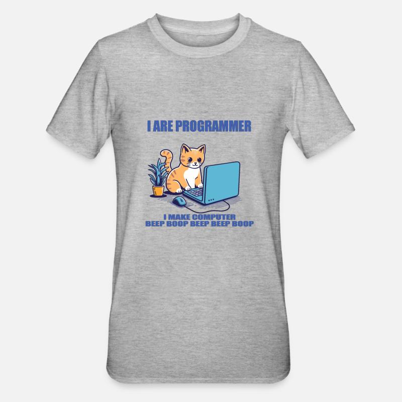 Ich bin Programmierer - Unisex Polycotton T-Shirt - Grau meliert