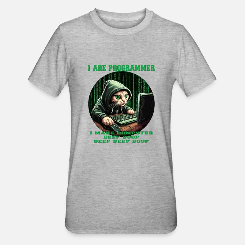 Ich bin Programmierer - Unisex Polycotton T-Shirt - Grau meliert