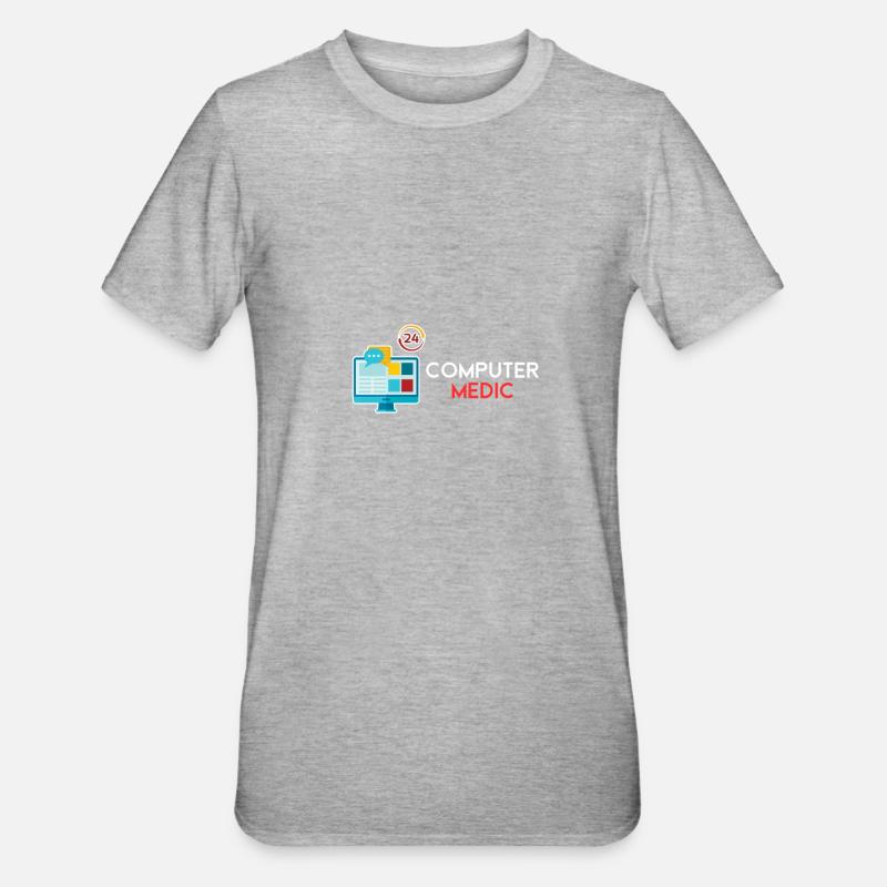 Computer-Mediziner IT-Helpdesk - Unisex Polycotton T-Shirt - Grau meliert