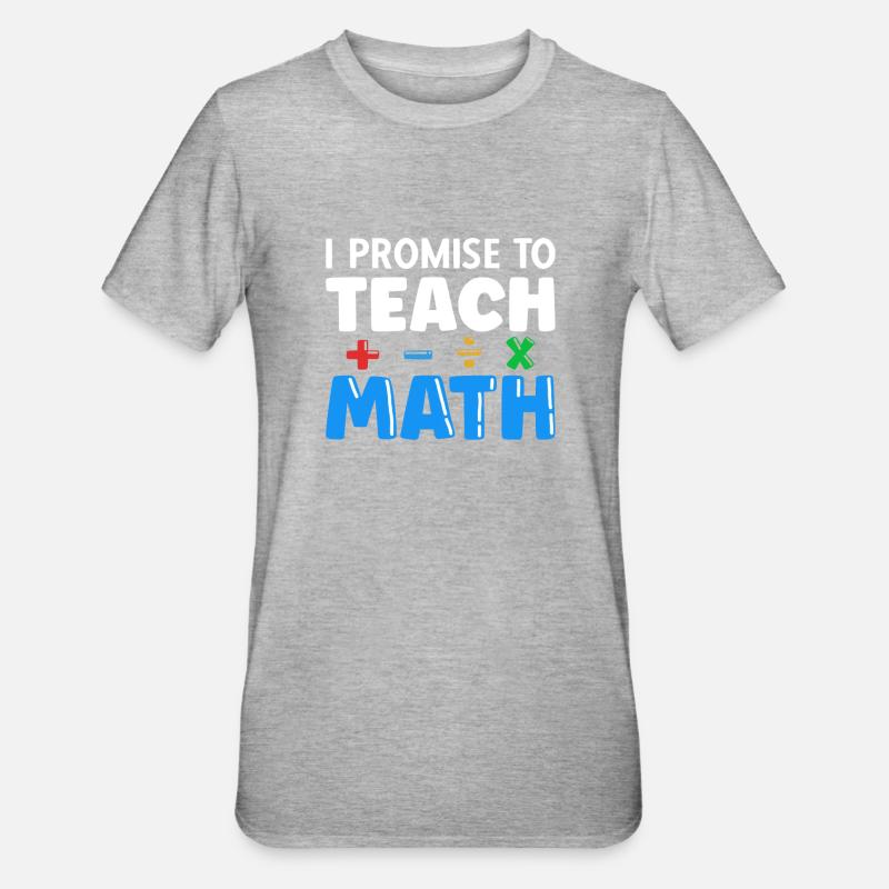 Mathelehrer Spruch Mathematiker - Unisex Polycotton T-Shirt - Grau meliert