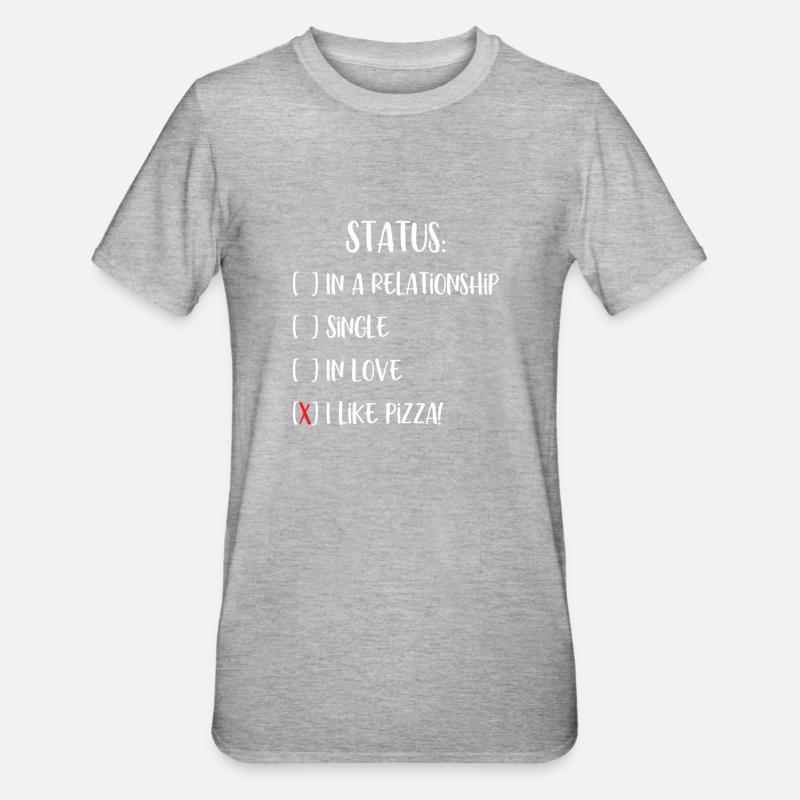 Statut de la pizza - T-shirt polycoton Unisexe - gris chiné