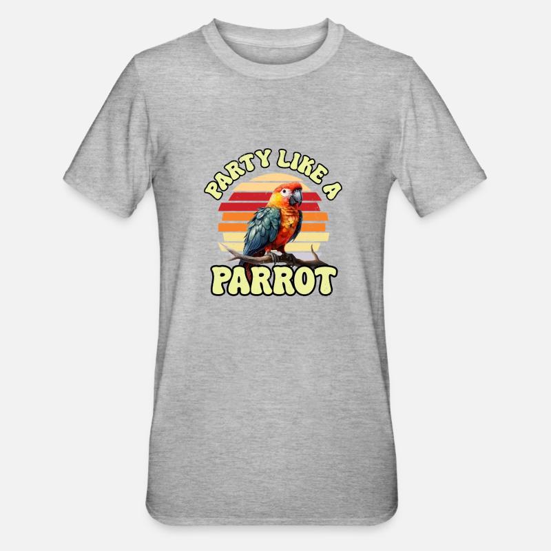 Perruche Perruche Oiseau Perruche Propriétaire - T-shirt polycoton Unisexe - gris chiné