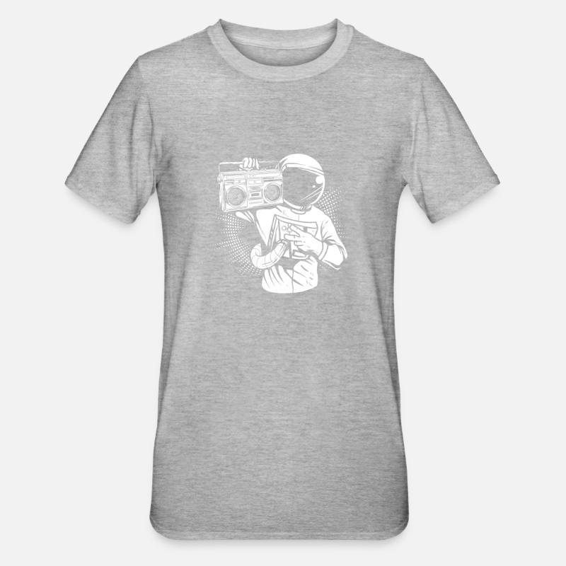 Ghetto Blaster Astronaute - T-shirt polycoton Unisexe - gris chiné
