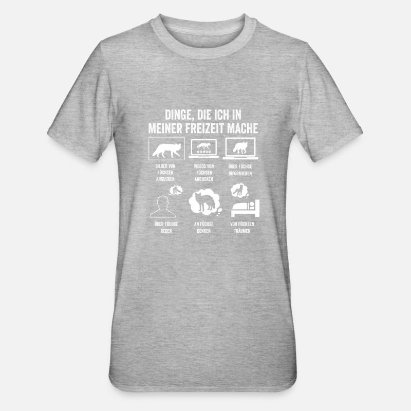 Fuchs - Unisex Polycotton T-Shirt - Grau meliert