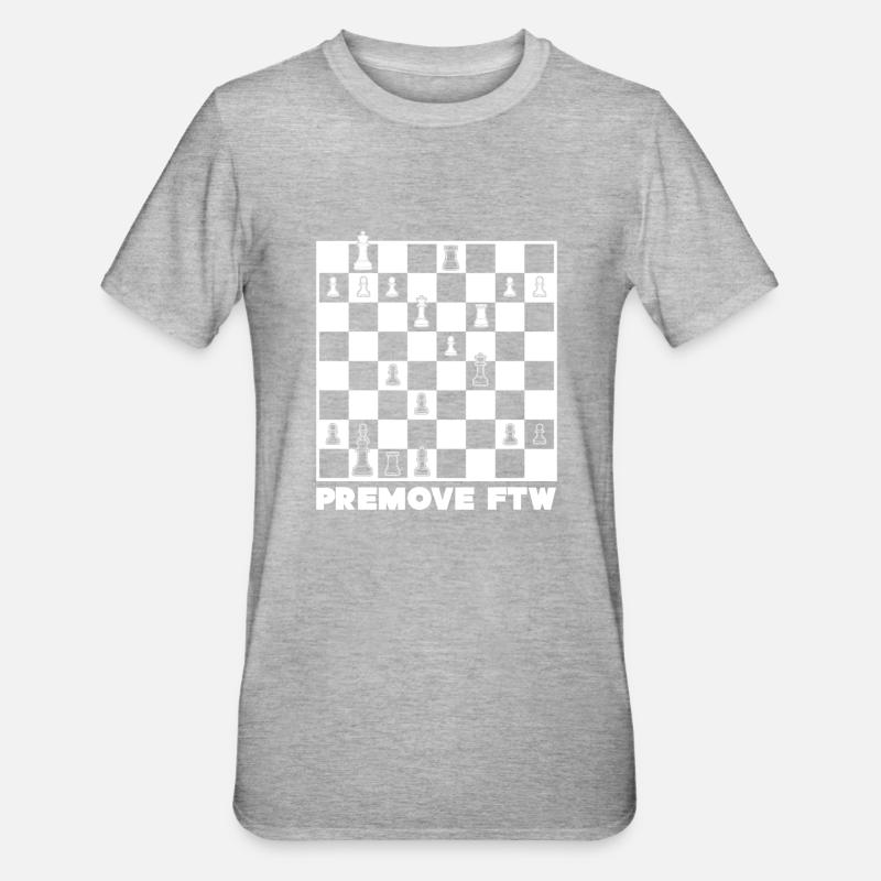Chess Premove Premoving - Unisex Polycotton T-Shirt - Grau meliert