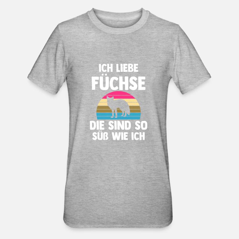 Fuchs - Unisex Polycotton T-Shirt - Grau meliert
