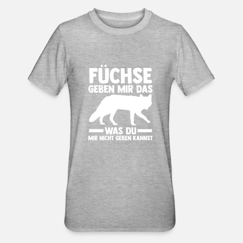 Fuchs - Unisex Polycotton T-Shirt - Grau meliert
