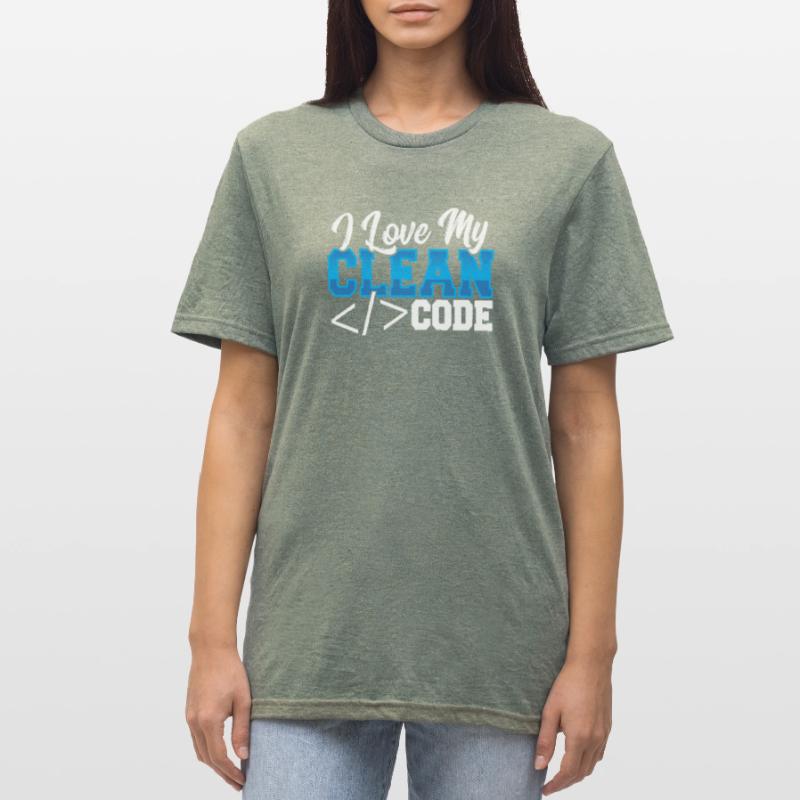 Programming I Love My Clean Code Web Developer Unisex Polycotton T-Shirt