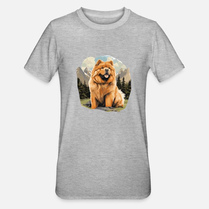 Chow Chow pour chien - T-shirt polycoton Unisexe - gris chiné