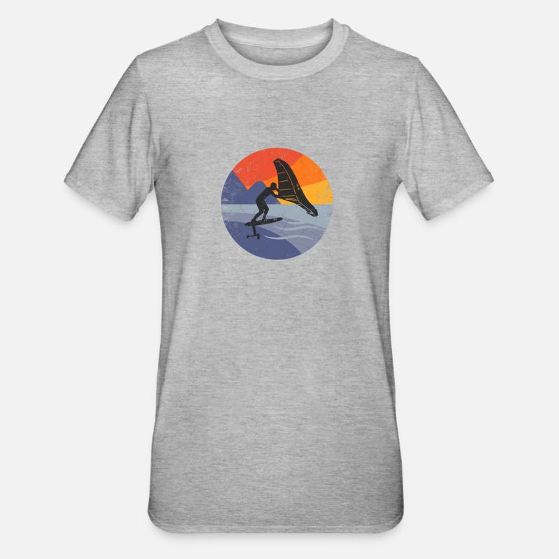 Wingfoil Surfer Wingfoiling Hydrofoil Kitefoil - T-shirt polycoton Unisexe - gris chiné