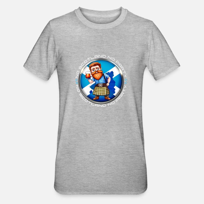 Pas d’Ecosse Pas de Parti Ecossais - T-shirt polycoton Unisexe - gris chiné
