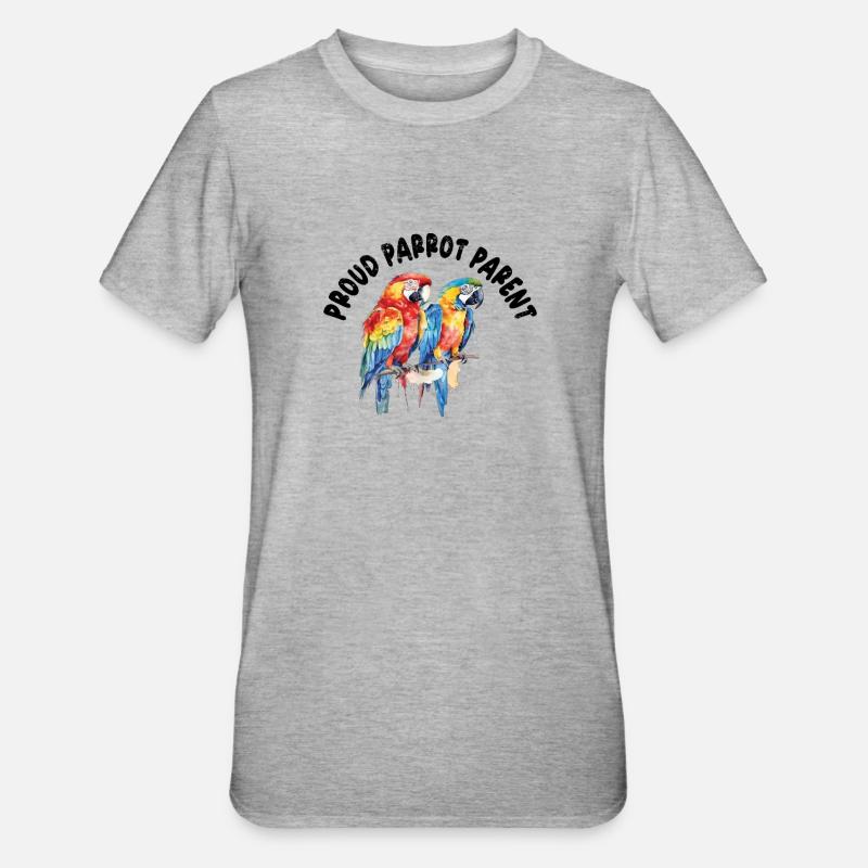 Perruche Perruche Oiseau Perruche Propriétaire - T-shirt polycoton Unisexe - gris chiné