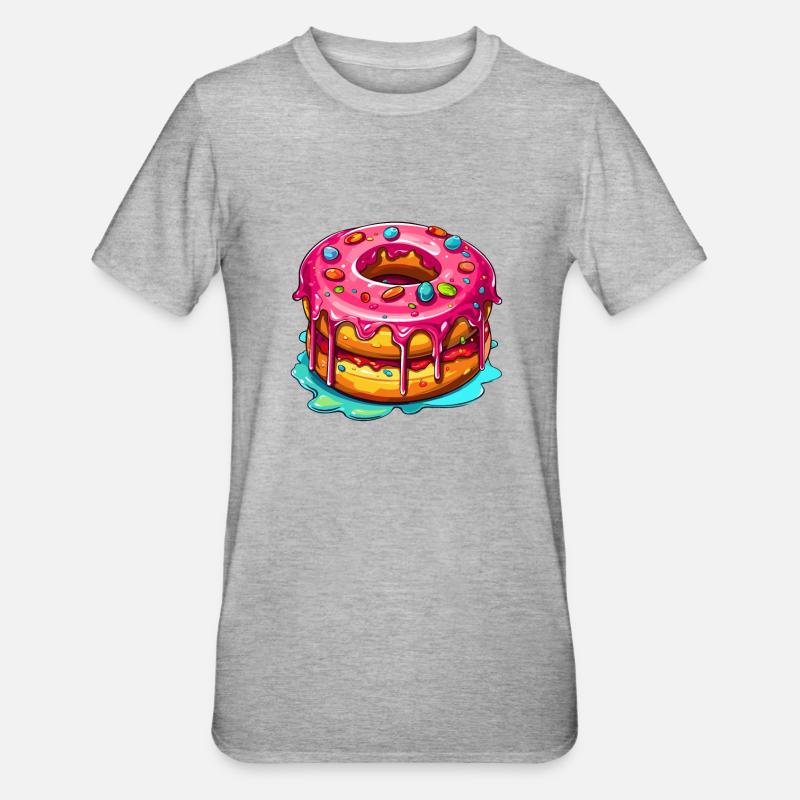 Le double beignet glacé - T-shirt polycoton Unisexe - gris chiné