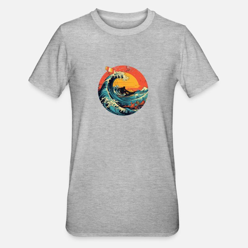 kitesurf kitesurf kitesurf planche de kite surf - T-shirt polycoton Unisexe - gris chiné