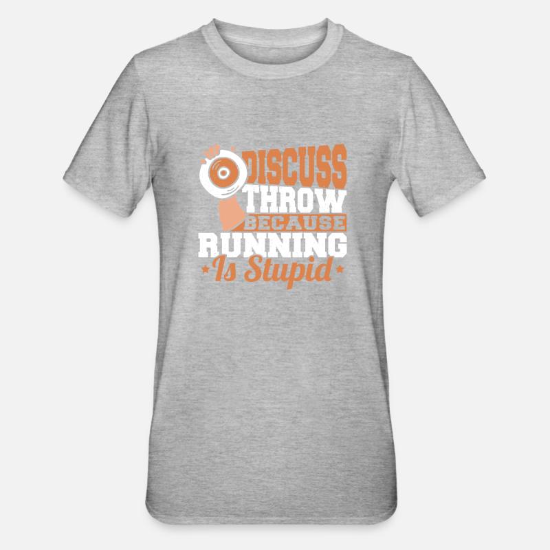 Discus Throw Discus Thrower cadeau - T-shirt polycoton Unisexe - gris chiné