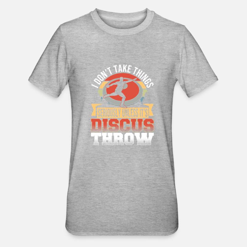 Diskuswerfen Diskuswerfer Geschenk - Unisex Polycotton T-Shirt - Grau meliert