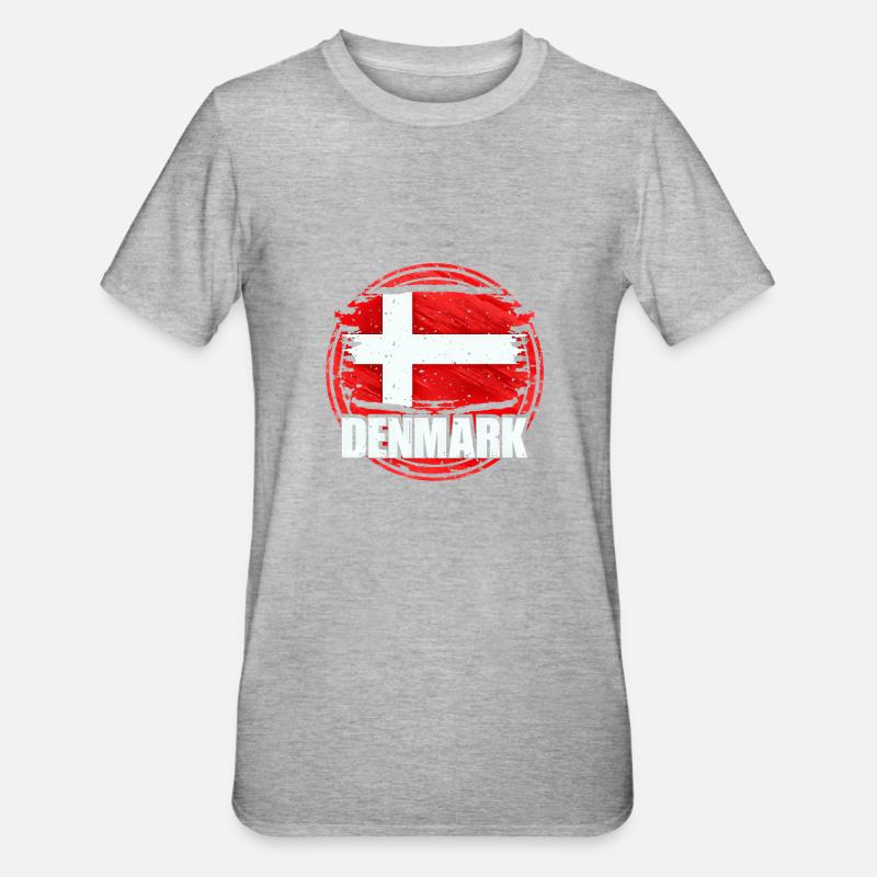 Dänemark - Unisex Polycotton T-Shirt - Grau meliert