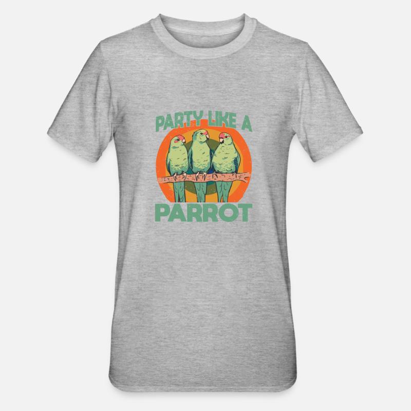 Perruche Perruche Oiseau Perruche Propriétaire - T-shirt polycoton Unisexe - gris chiné