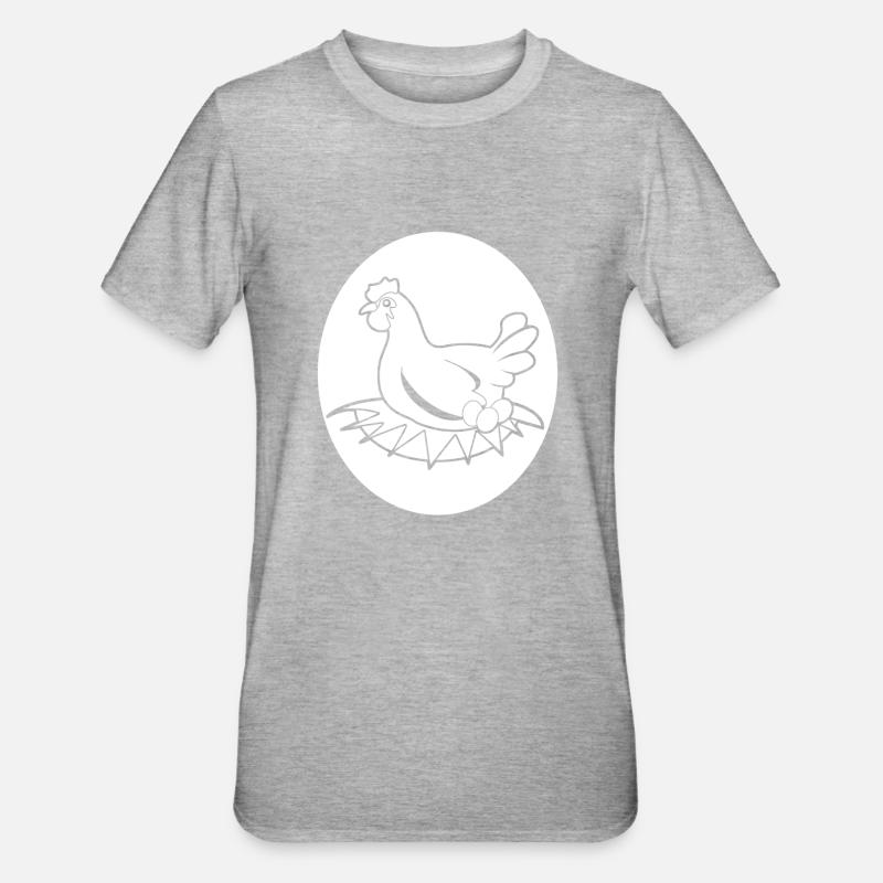 Eggs Chicken Egg - Unisex Polycotton T-Shirt - heather grey