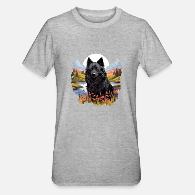 Schipperke - T-shirt polycoton Unisexe - gris chiné
