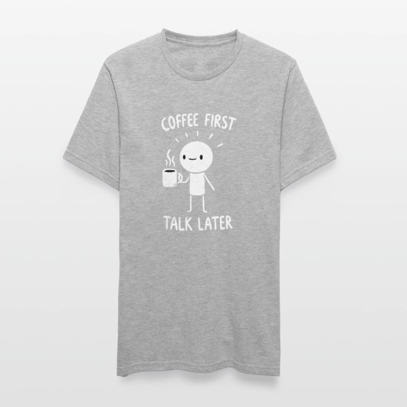 Coffee First - Talk Later Java Brew Humor Unisex Polycotton T-Shirt