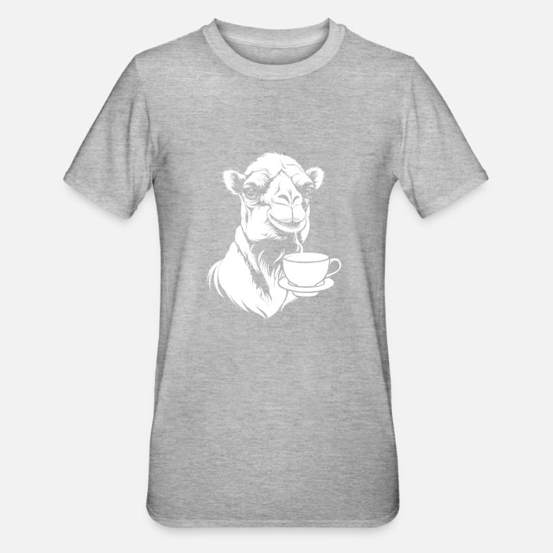 Kamel Kaffee - Unisex Polycotton T-Shirt - Grau meliert
