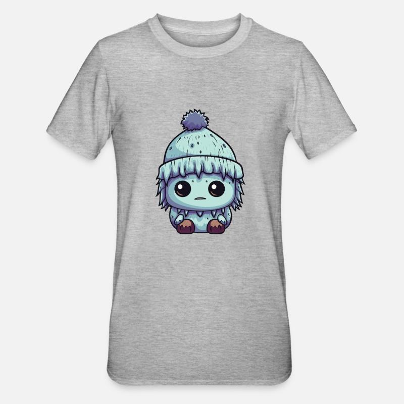 Winter Eskimo Comic Niedlich - Unisex Polycotton T-Shirt - Grau meliert