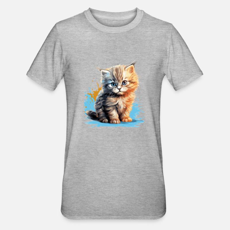 Chat persan Perser Katze - T-shirt polycoton Unisexe - gris chiné