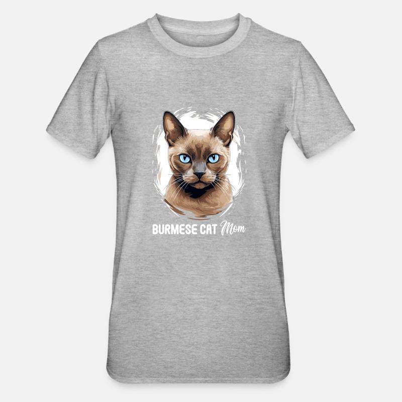 Chat birman Birmanie Katze - T-shirt polycoton Unisexe - gris chiné